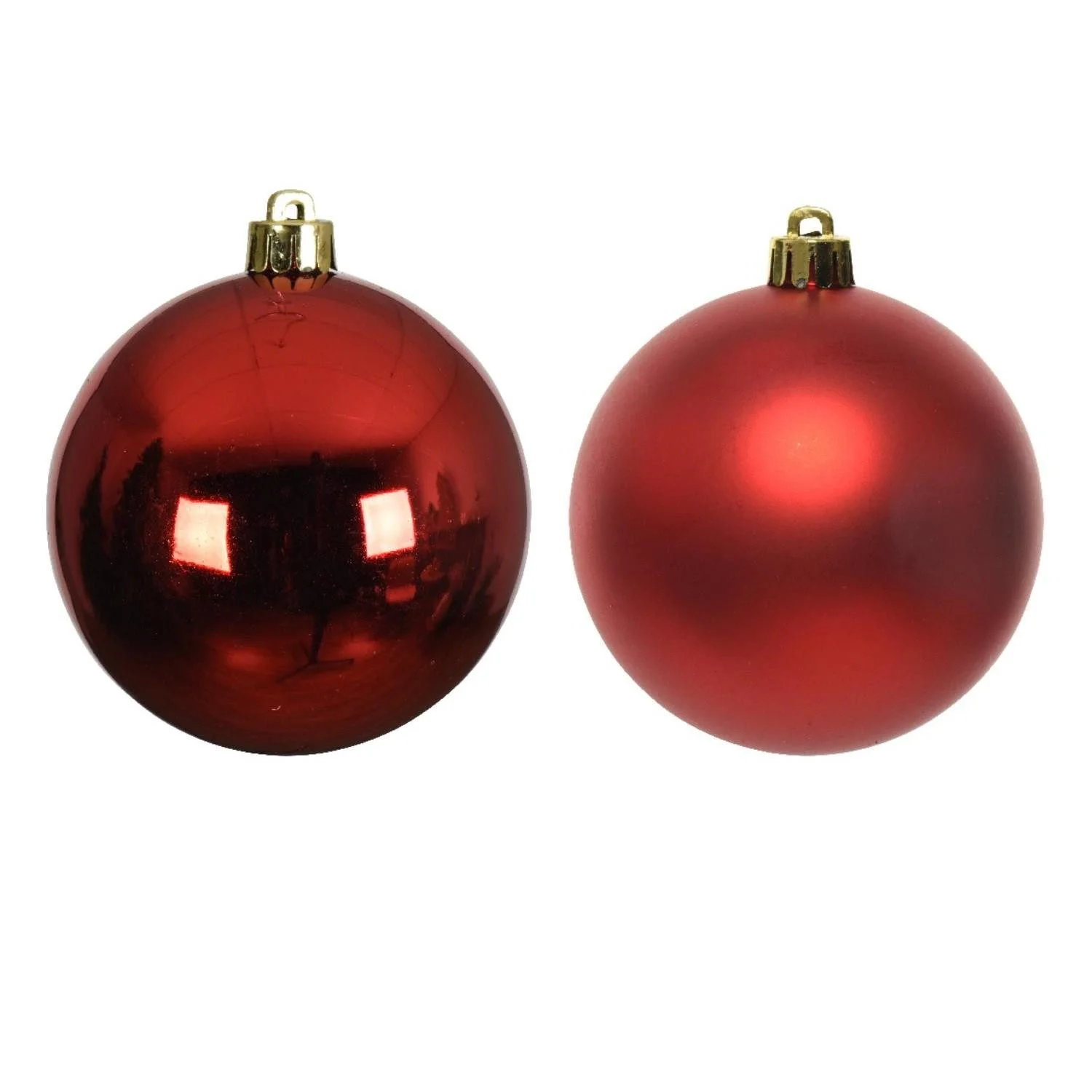 Weihnachtsbaumkugeln – 10 cm, Rot, 4er-Set, bruchfest